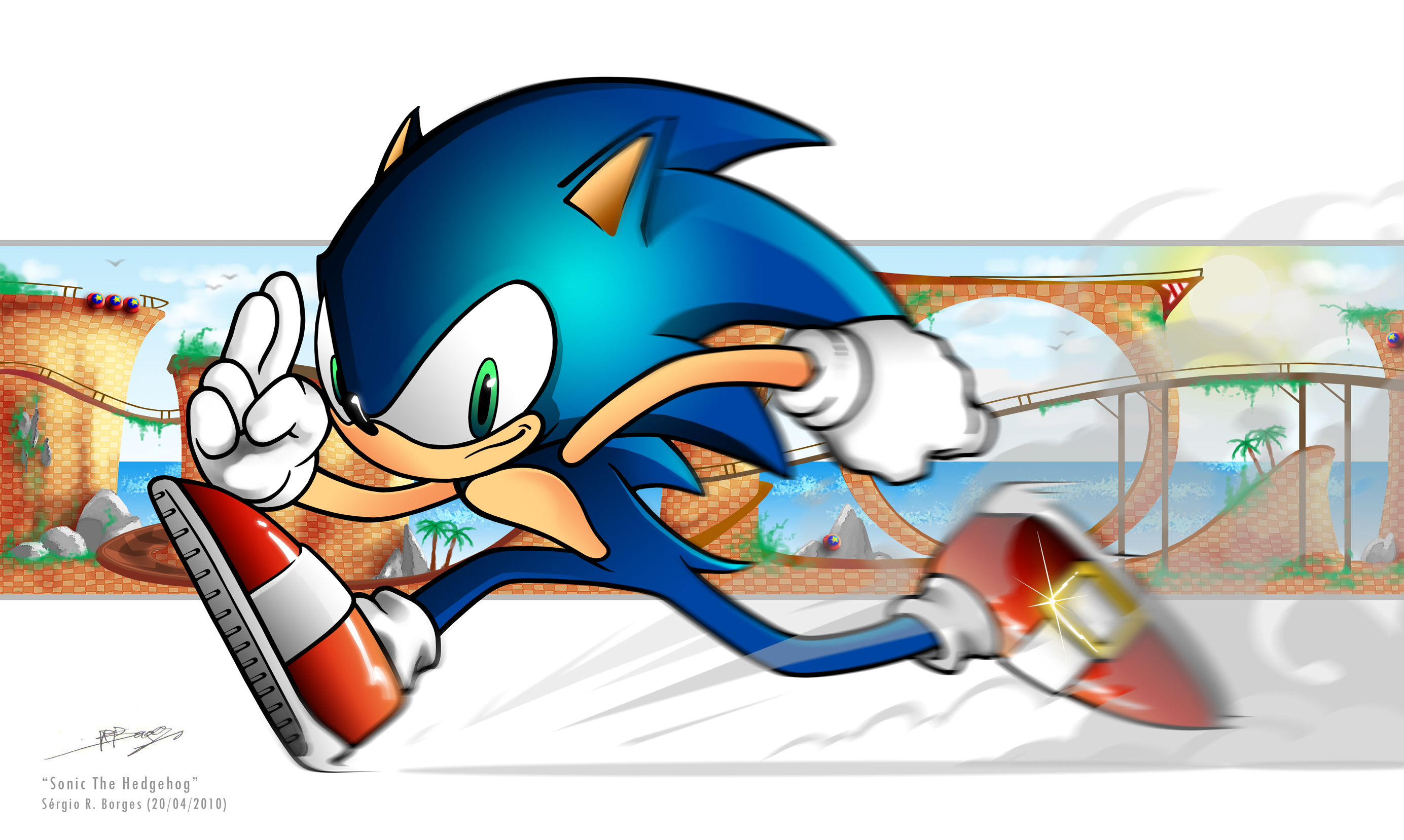Artwork do dia: Sonic the Hedgehog vai correndo, por Sergio Borges